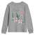 Funny St Patrick's Day Coquette Youth Sweatshirt Lucky Girl Horseshoe Pink Bow