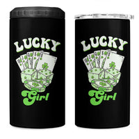 Funny St Patrick's Day Casino Games 4 in 1 Can Cooler Tumbler Lucky Girl Shamrock Casino Poker Chips Cards