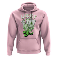 Funny St Patrick's Day Casino Games Hoodie Lucky Girl Shamrock Casino Poker Chips Cards