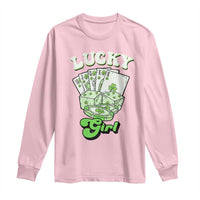 Funny St Patrick's Day Casino Games Long Sleeve Shirt Lucky Girl Shamrock Casino Poker Chips Cards