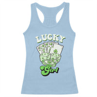 Funny St Patrick's Day Casino Games Racerback Tank Top Lucky Girl Shamrock Casino Poker Chips Cards