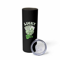 Funny St Patrick's Day Casino Games Skinny Tumbler Lucky Girl Shamrock Casino Poker Chips Cards