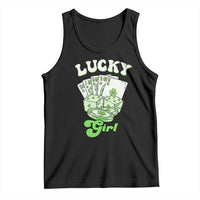 Funny St Patrick's Day Casino Games Tank Top Lucky Girl Shamrock Casino Poker Chips Cards