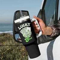 Funny St Patrick's Day Casino Games Tumbler With Handle Lucky Girl Shamrock Casino Poker Chips Cards