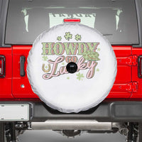 Funny St Patrick's Day Cowboy Cowgirl Spare Tire Cover Howdy Go Lucky Shamrock