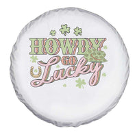 Funny St Patrick's Day Cowboy Cowgirl Spare Tire Cover Howdy Go Lucky Shamrock