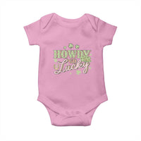 Funny St Patrick's Day Cowboy Cowgirl Baby Onesie Howdy Go Lucky Shamrock
