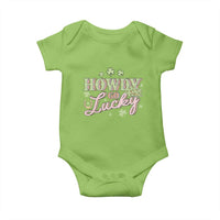 Funny St Patrick's Day Cowboy Cowgirl Baby Onesie Howdy Go Lucky Shamrock