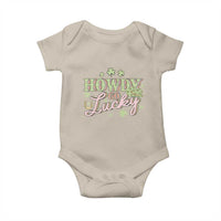 Funny St Patrick's Day Cowboy Cowgirl Baby Onesie Howdy Go Lucky Shamrock