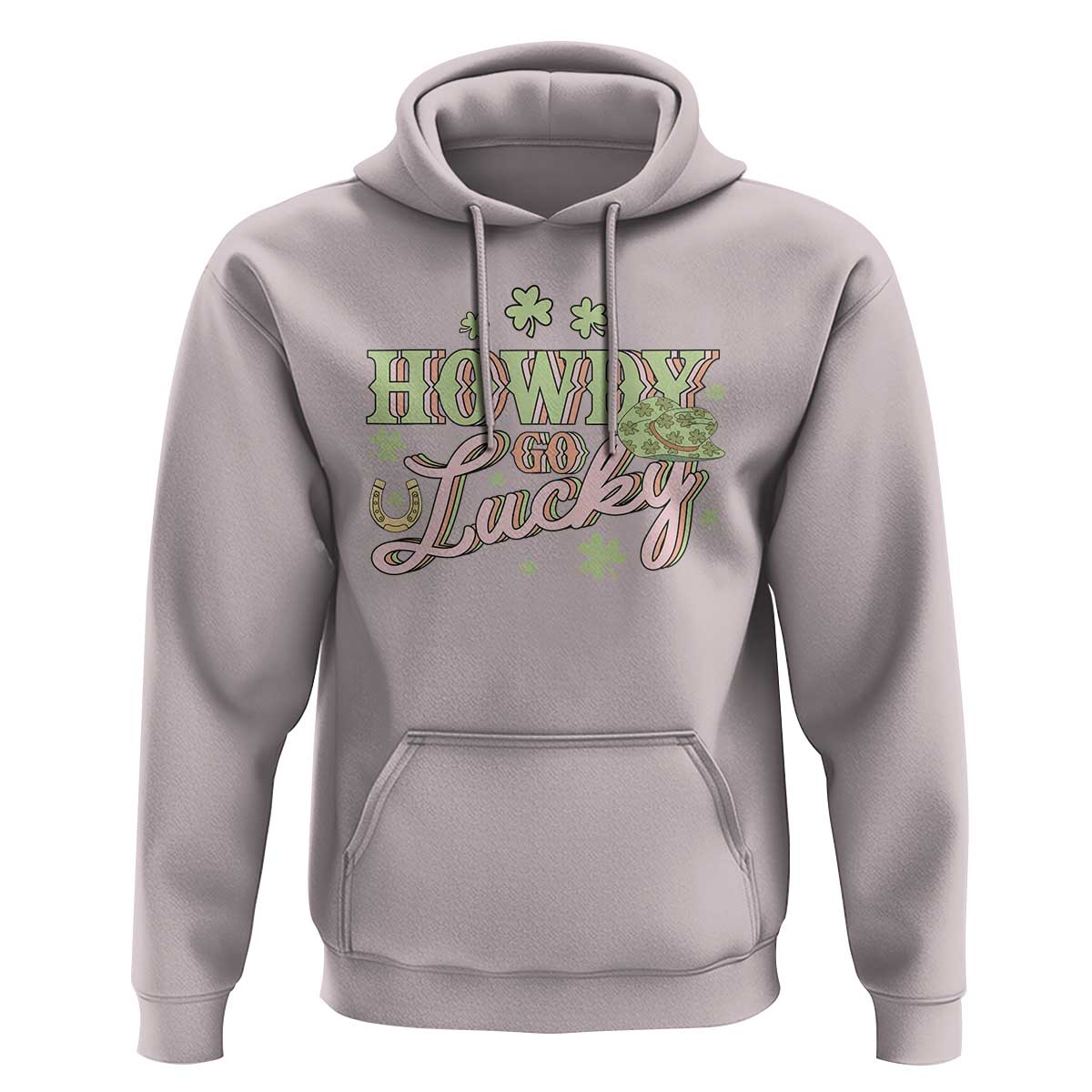 Funny St Patrick's Day Cowboy Cowgirl Hoodie Howdy Go Lucky Shamrock