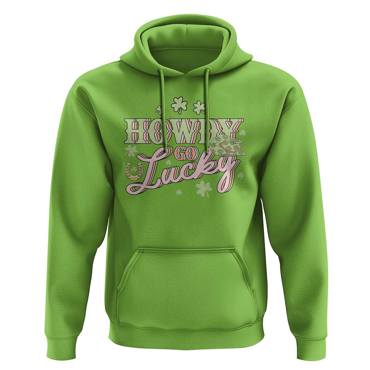 Funny St Patrick's Day Cowboy Cowgirl Hoodie Howdy Go Lucky Shamrock