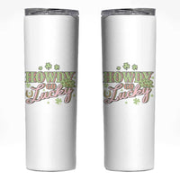 Funny St Patrick's Day Cowboy Cowgirl Skinny Tumbler Howdy Go Lucky Shamrock