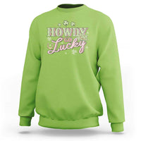 Funny St Patrick's Day Cowboy Cowgirl Sweatshirt Howdy Go Lucky Shamrock