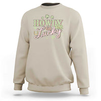 Funny St Patrick's Day Cowboy Cowgirl Sweatshirt Howdy Go Lucky Shamrock