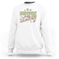 Funny St Patrick's Day Cowboy Cowgirl Sweatshirt Howdy Go Lucky Shamrock