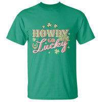 Funny St Patrick's Day Cowboy Cowgirl T Shirt Howdy Go Lucky Shamrock