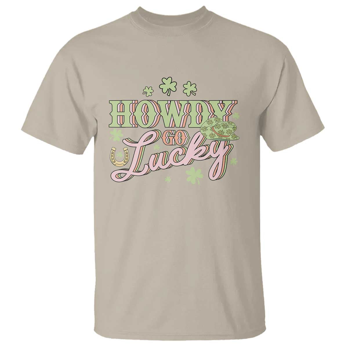 Funny St Patrick's Day Cowboy Cowgirl T Shirt Howdy Go Lucky Shamrock