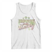 Funny St Patrick's Day Cowboy Cowgirl Tank Top Howdy Go Lucky Shamrock