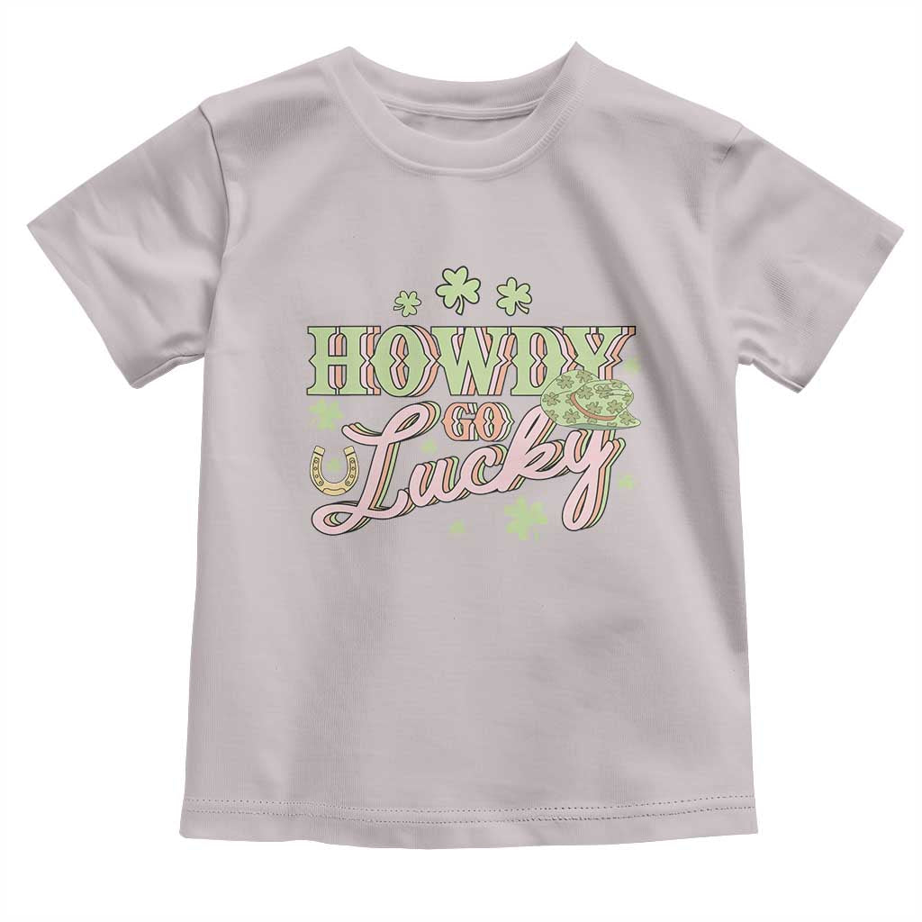 Funny St Patrick's Day Cowboy Cowgirl Toddler T Shirt Howdy Go Lucky Shamrock