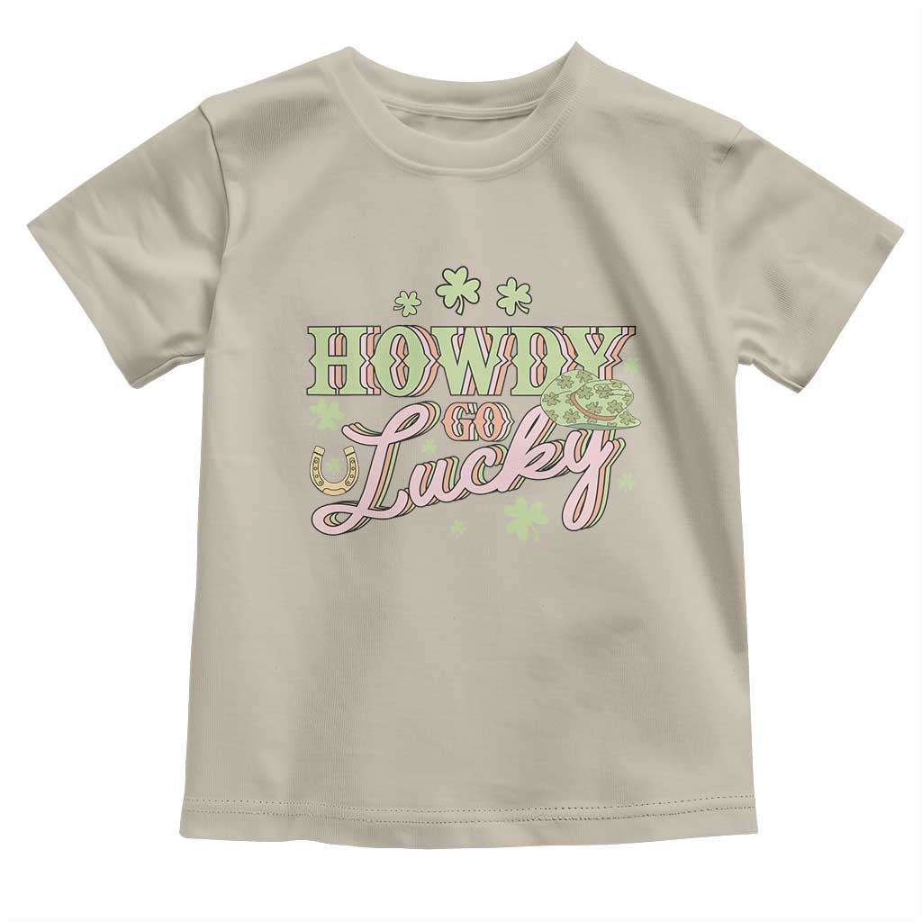 Funny St Patrick's Day Cowboy Cowgirl Toddler T Shirt Howdy Go Lucky Shamrock