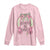Funny St Patrick's Day Cowgirl Coquette Long Sleeve Shirt Howdy Go Lucky Pink Horseshoe