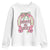 Funny St Patrick's Day Cowgirl Coquette Youth Sweatshirt Howdy Go Lucky Pink Horseshoe