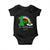 Funny First 1st St Patrick's Day Baby Onesie Shamrock Rainbow Glitter Print