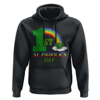 Funny First 1st St Patrick's Day Hoodie Shamrock Rainbow Glitter Print