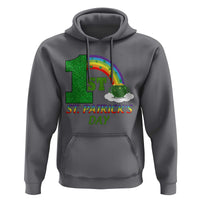 Funny First 1st St Patrick's Day Hoodie Shamrock Rainbow Glitter Print