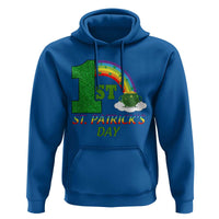 Funny First 1st St Patrick's Day Hoodie Shamrock Rainbow Glitter Print