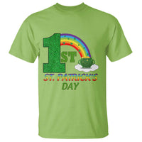 Funny First 1st St Patrick's Day T Shirt Shamrock Rainbow Glitter Print