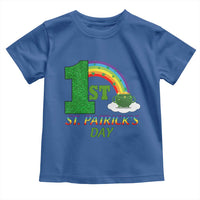 Funny First 1st St Patrick's Day Toddler T Shirt Shamrock Rainbow Glitter Print