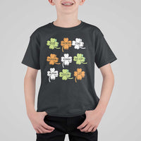 Funny Skibidi Rizz St Patrick's Day T Shirt For Kid Shamrock Clover Candy Rizzler Meme