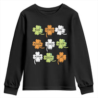 Funny Skibidi Rizz St Patrick's Day Youth Sweatshirt Shamrock Clover Candy Rizzler Meme
