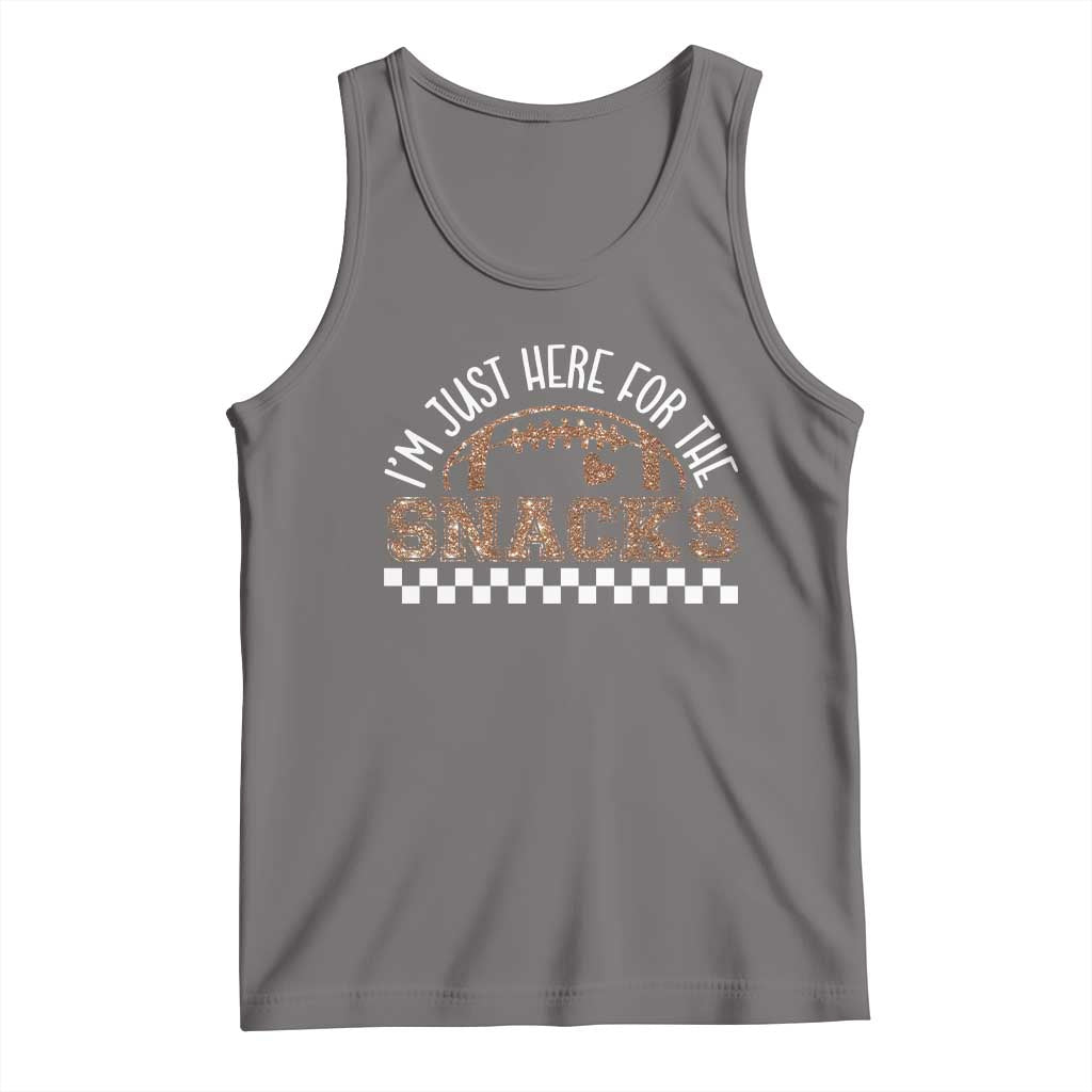 Funny American Football I'm Just Here For The Snacks Tank Top Glitter Print