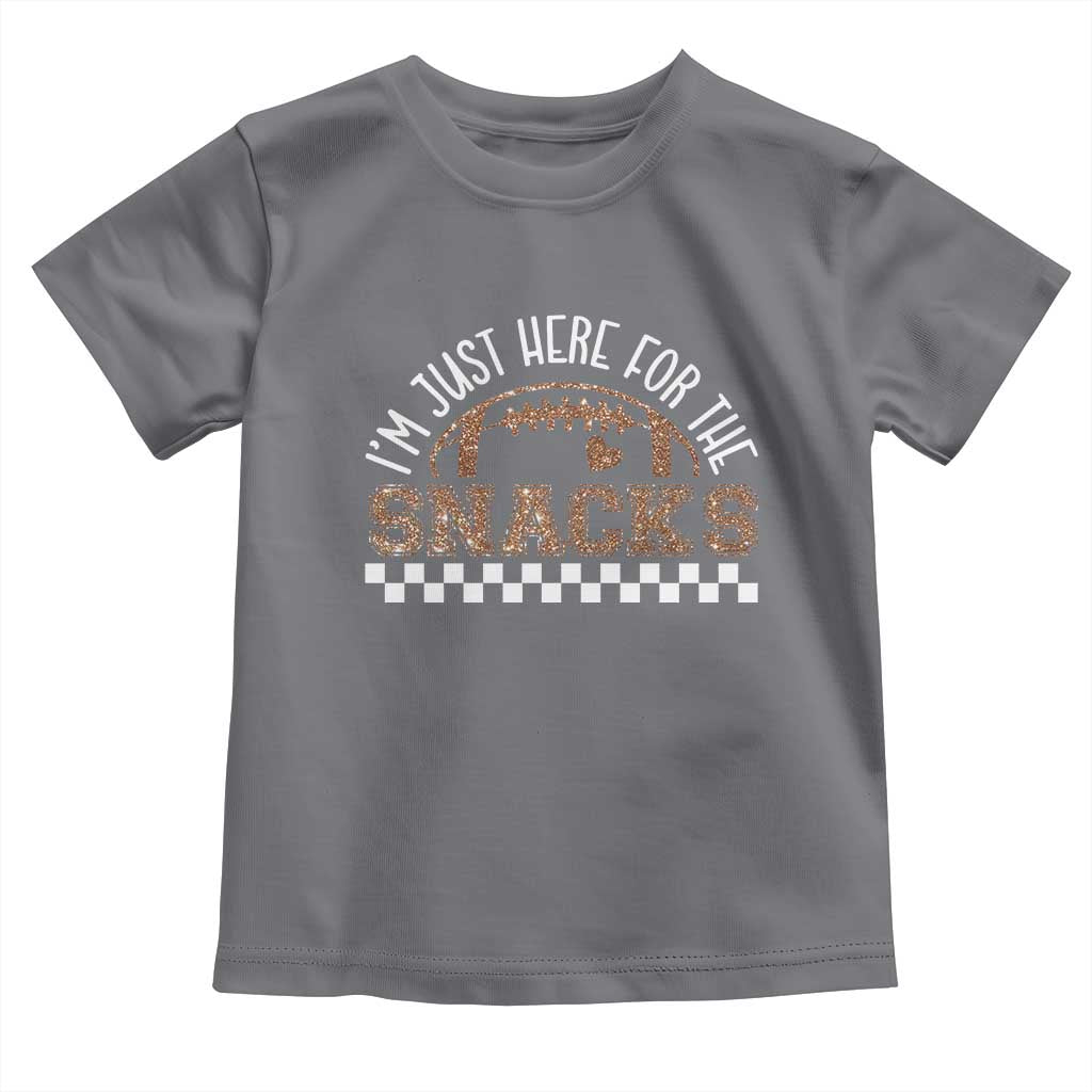 Funny American Football I'm Just Here For The Snacks Toddler T Shirt Glitter Print