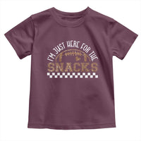 Funny American Football I'm Just Here For The Snacks Toddler T Shirt Glitter Print