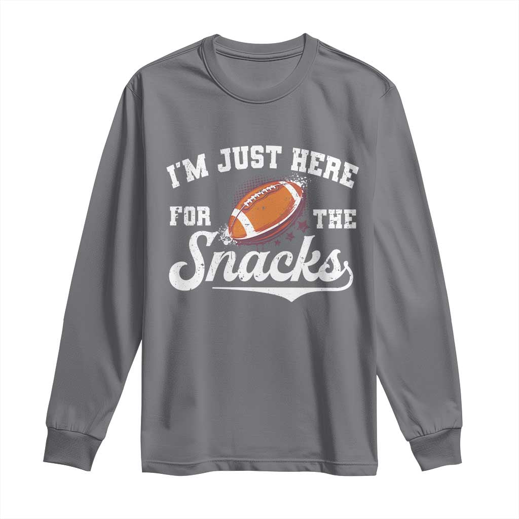 Funny American Football I'm Just Here For The Snacks Long Sleeve Shirt Vintage Star