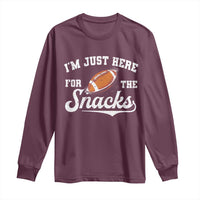 Funny American Football I'm Just Here For The Snacks Long Sleeve Shirt Vintage Star