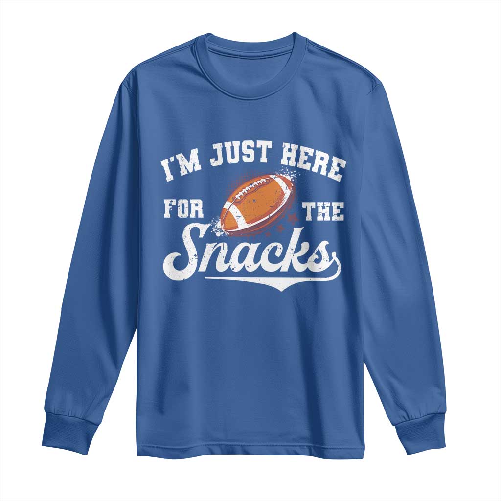 Funny American Football I'm Just Here For The Snacks Long Sleeve Shirt Vintage Star