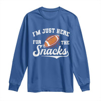 Funny American Football I'm Just Here For The Snacks Long Sleeve Shirt Vintage Star