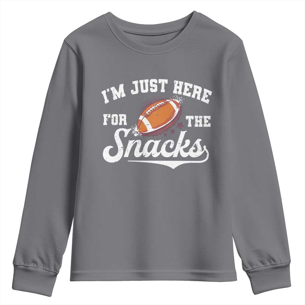 Funny American Football I'm Just Here For The Snacks Youth Sweatshirt Vintage Star