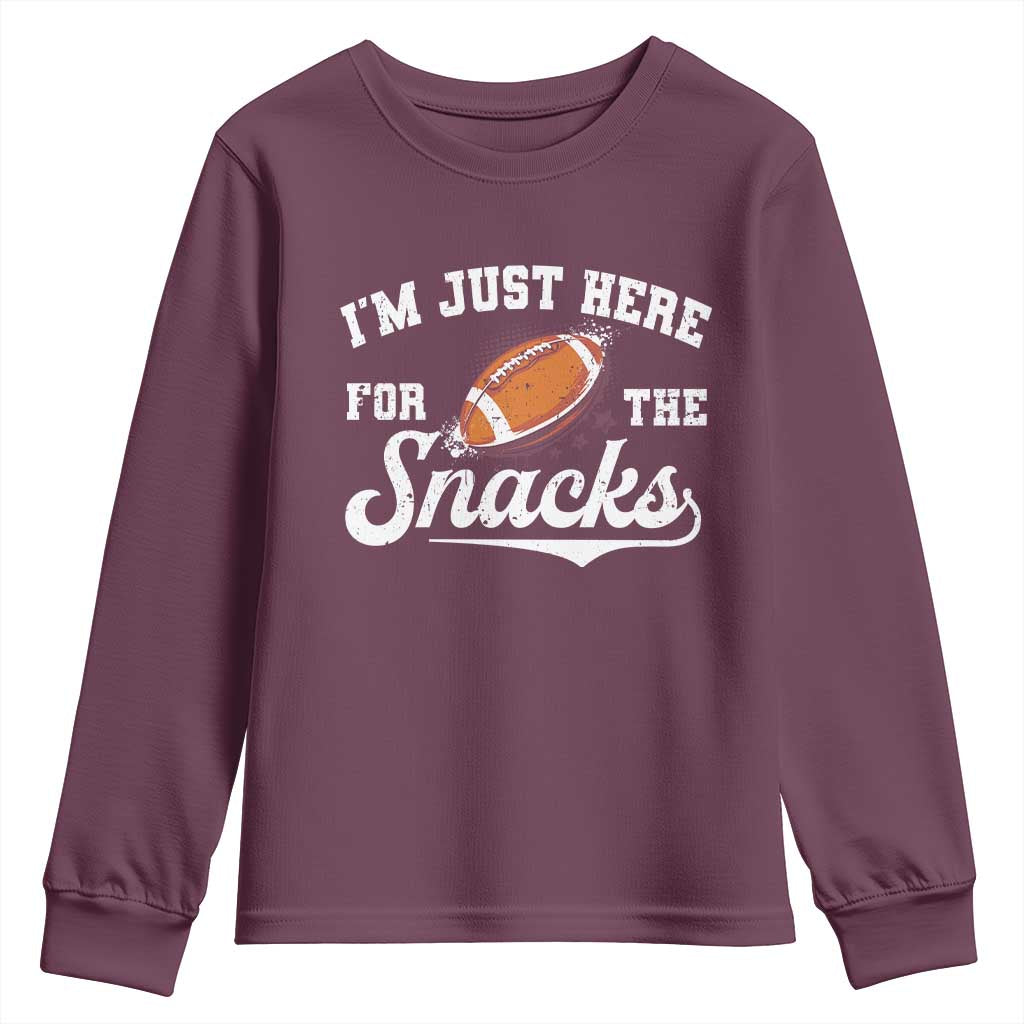 Funny American Football I'm Just Here For The Snacks Youth Sweatshirt Vintage Star