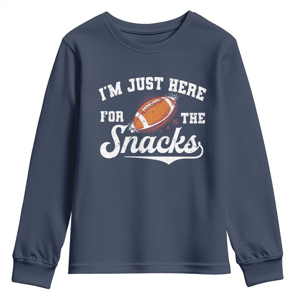 Funny American Football I'm Just Here For The Snacks Youth Sweatshirt Vintage Star