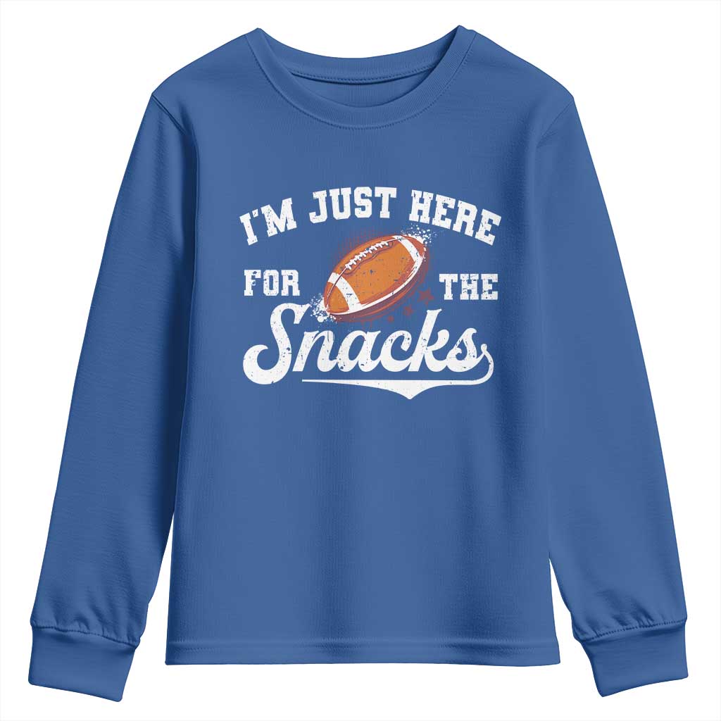 Funny American Football I'm Just Here For The Snacks Youth Sweatshirt Vintage Star