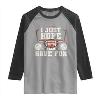 Funny American Football Raglan Shirt I Just Hope Both Team Have Fun Helmet