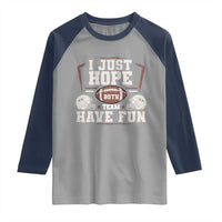 Funny American Football Raglan Shirt I Just Hope Both Team Have Fun Helmet