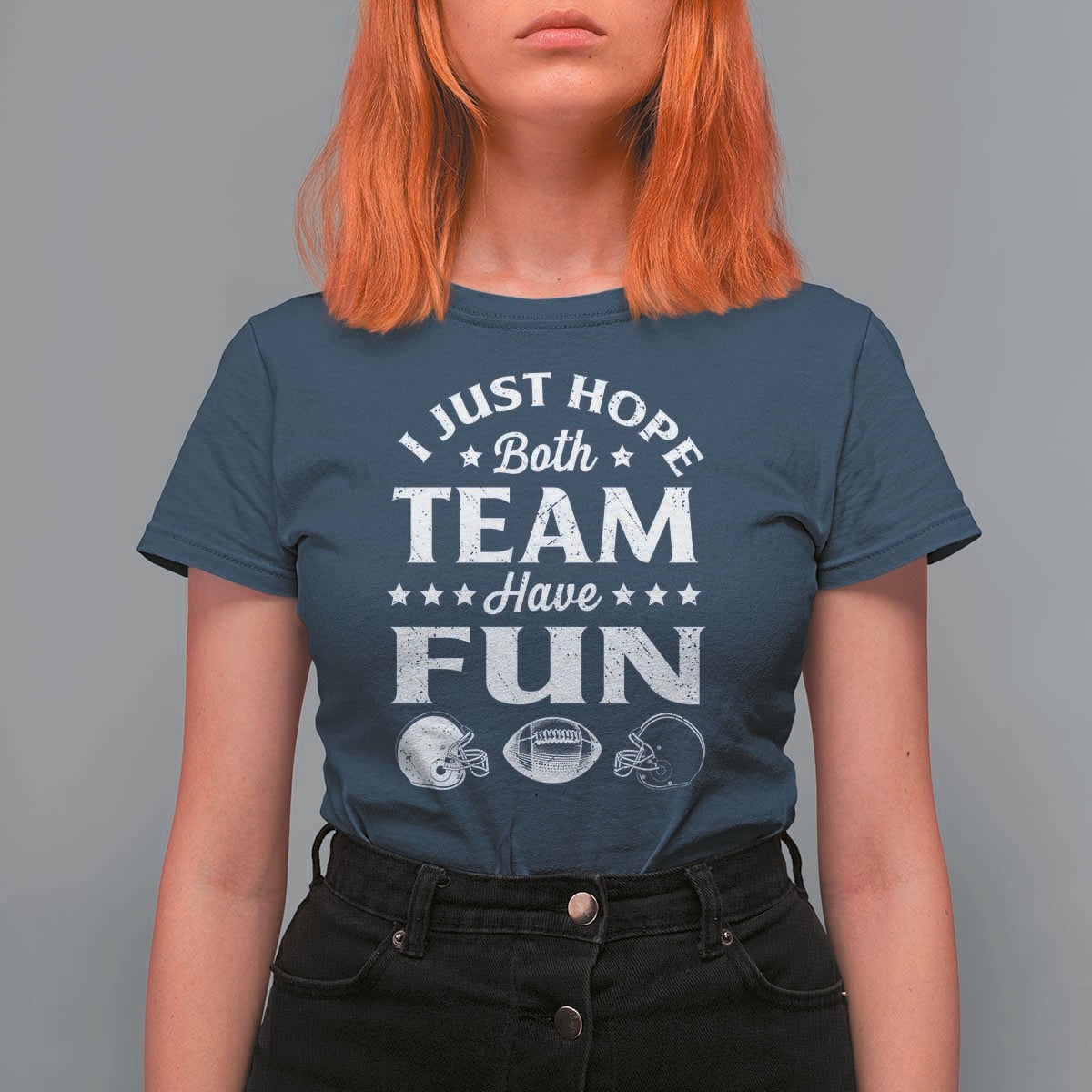 Funny American Football T Shirt For Women I Just Hope Both Team Have Fun Game Day