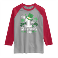 Funny My 1st St Patrick's Day Raglan Shirt Shamrock