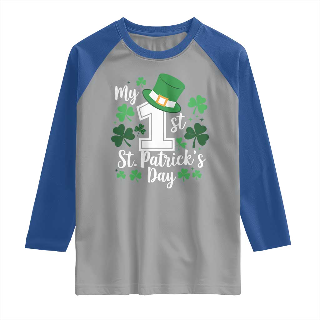 Funny My 1st St Patrick's Day Raglan Shirt Shamrock